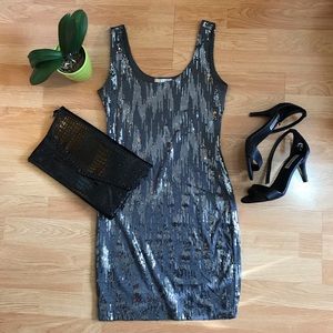 Grey sequined dress size small